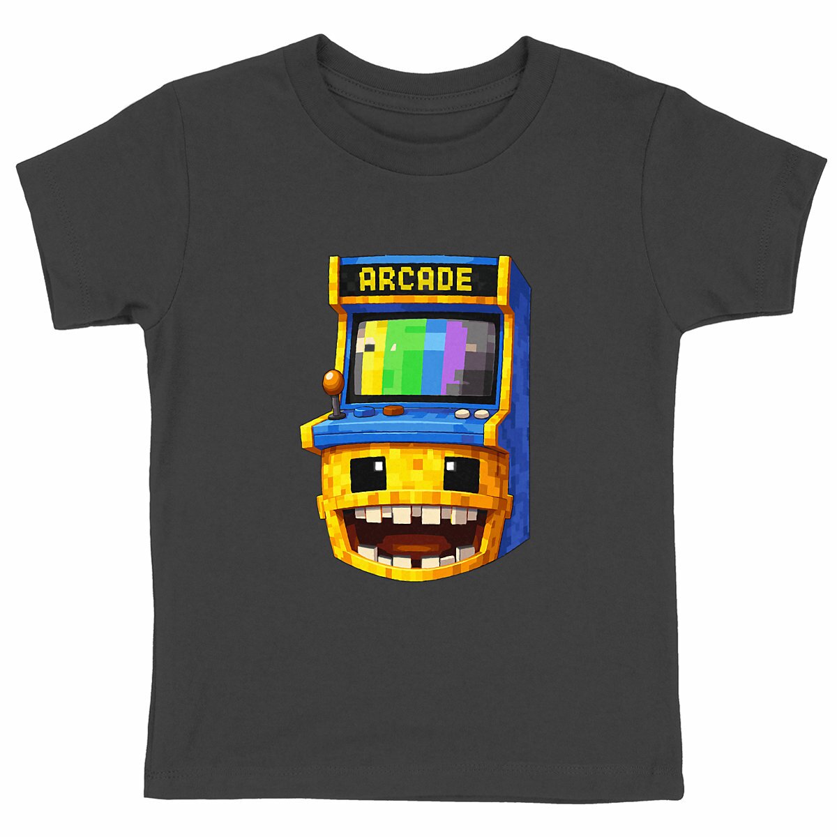 Heavyweight kids T-shirt - NicoCraft Arcade Head - front_black