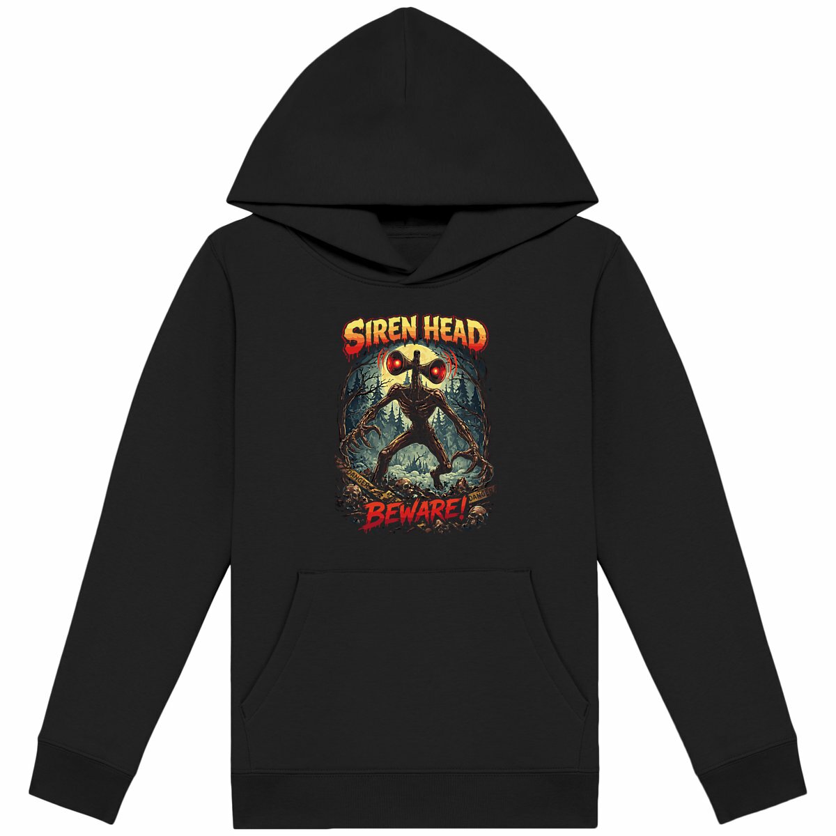 Kids Heavyweight hoodie - Hoodie Siren Head - front_black