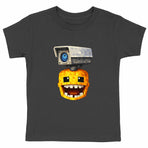 Heavyweight kids T-shirt - NicoCraft CCTV Head - front_black
