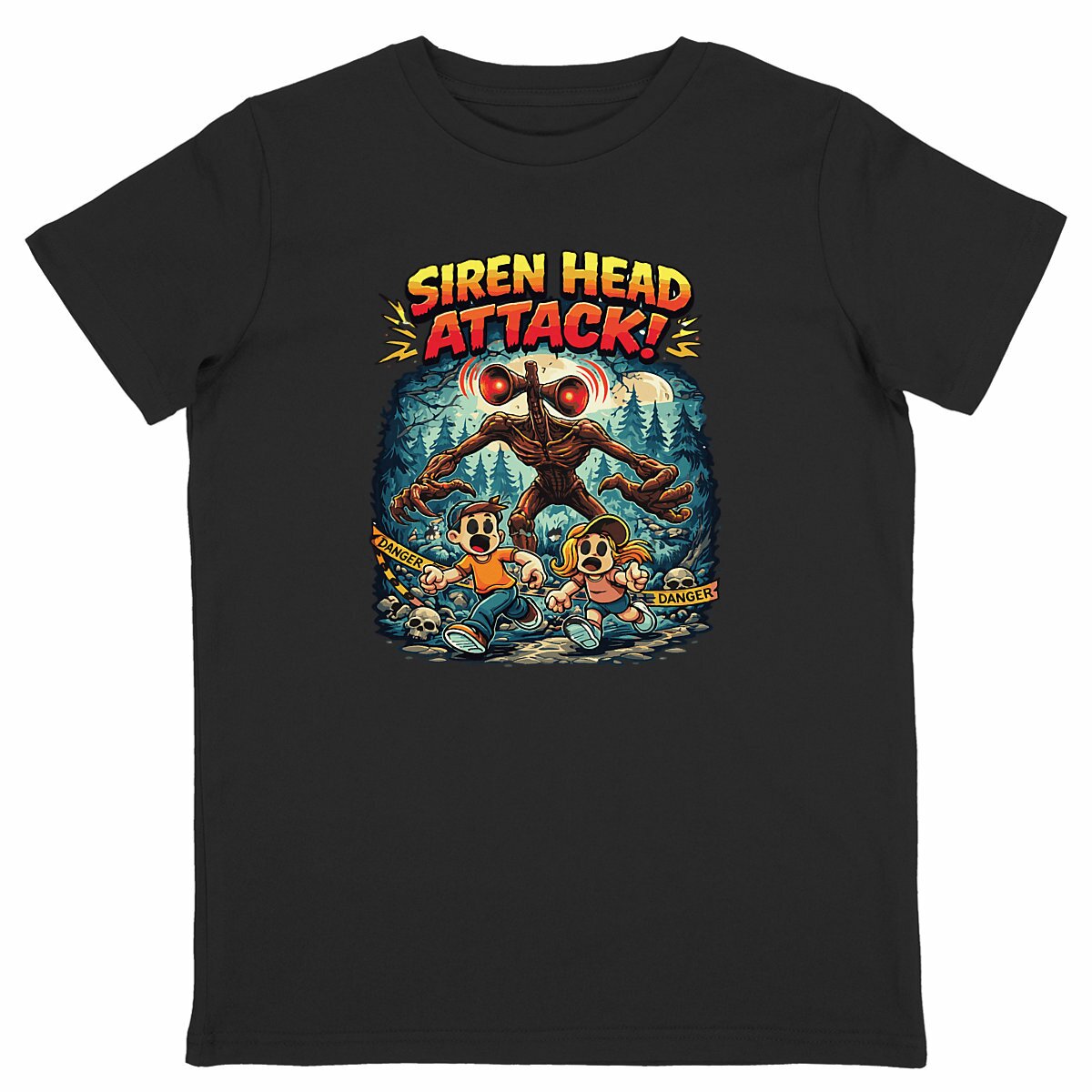 Lightweight kids T-shirt - NicoCraft Attack - front_black