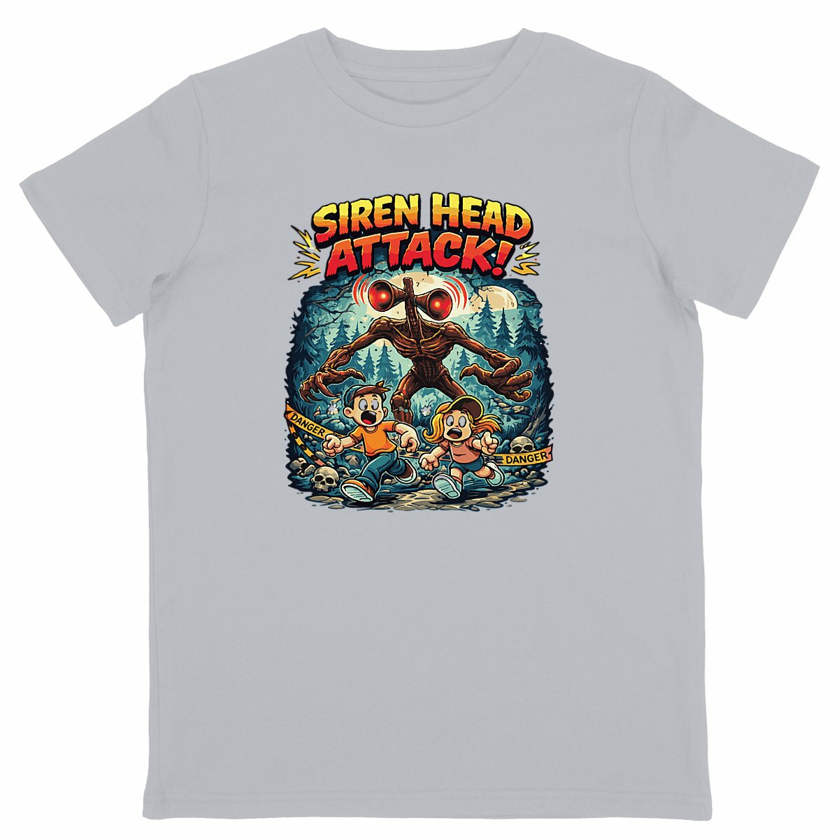 Lightweight kids T-shirt - NicoCraft Attack - front_heathergrey